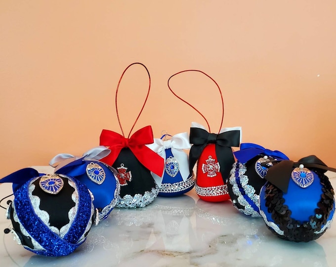 Law Enforcement & Firefighter Handcrafted Christmas Ornaments