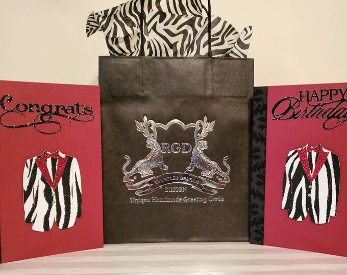 Crimson and Cream Zebra Print  Celebration Card