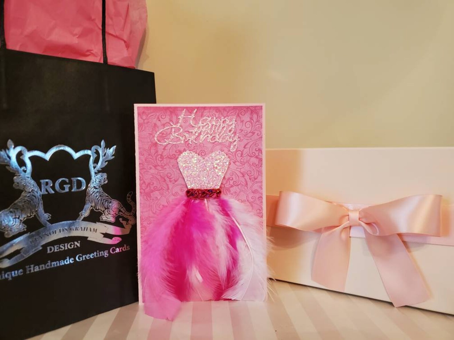 The Brenda Feather Dress Shades of Pink Boutique Package Etsy