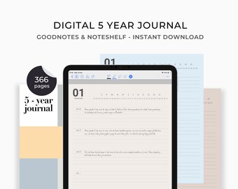5 Year Journal, Digital Planner Goodnotes, One Line a Day Memory