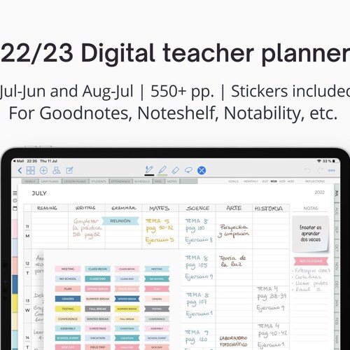 Free digital teacher planner goodnotes 2022 resscalendar