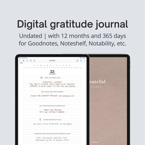 Digital gratitude journal, Goodnotes self care journal, Mindfulness daily journal iPad, Reflection planner, Digital diary, 5 minute journal