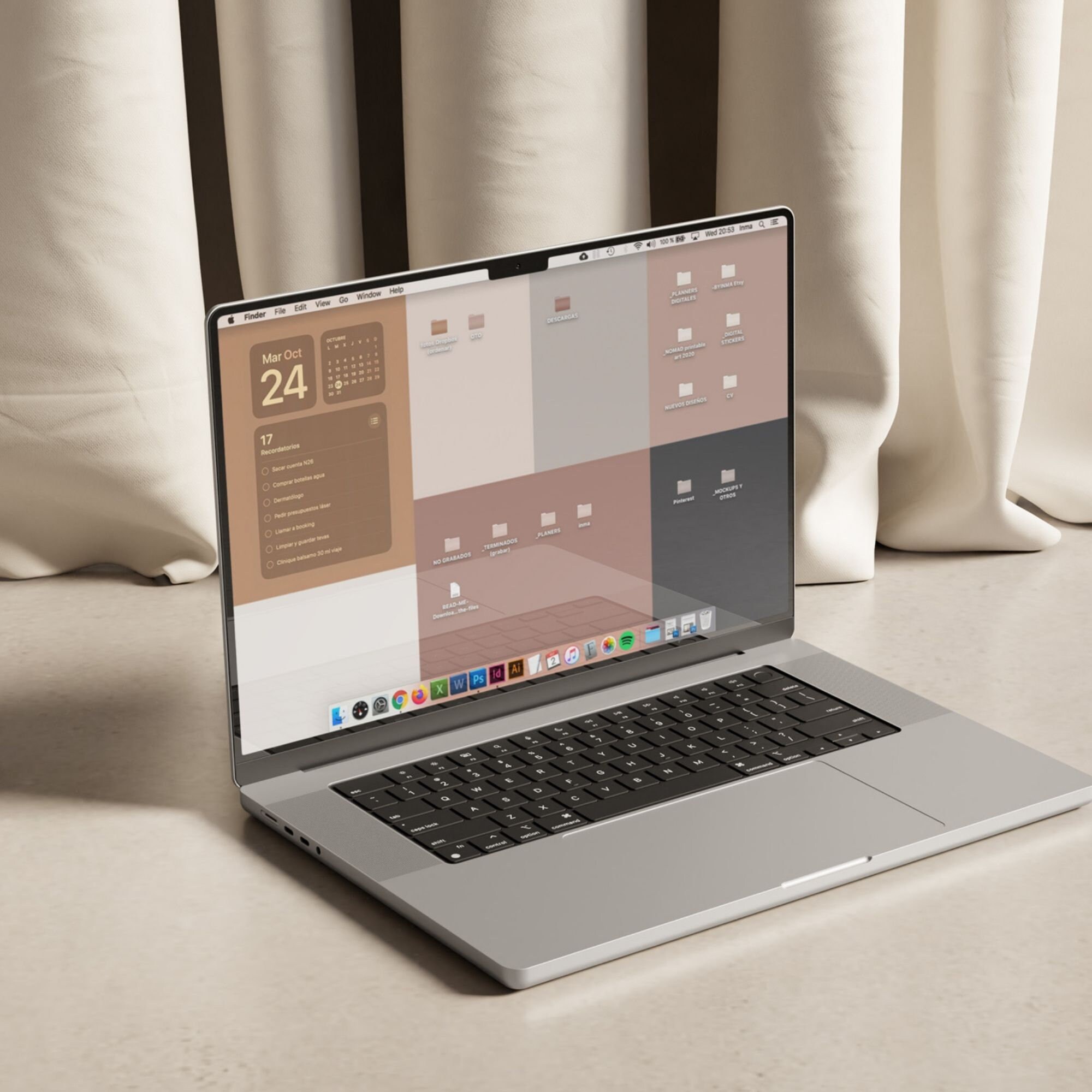 Desktop Wallpaper Organizer Set With Icons, Imac and MacBook Wallpaper ...