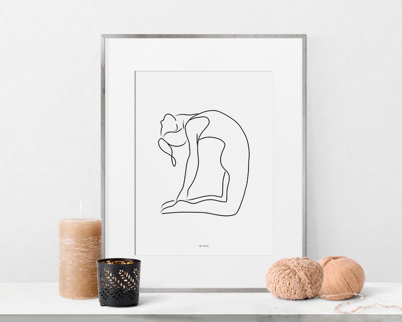 Set of 3 prints yoga art line drawing printable wall art  etsy Set of 3 prints yoga art line drawing printable wall art  etsy