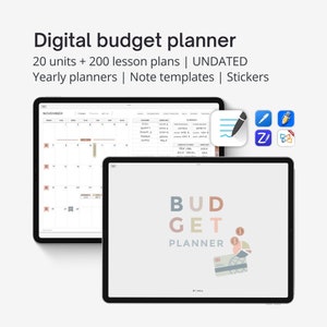 Digital budget planner Goodnotes, Finance planner for iPad with budget stickers, Paycheck breakdown template, Savings tracker, Debts