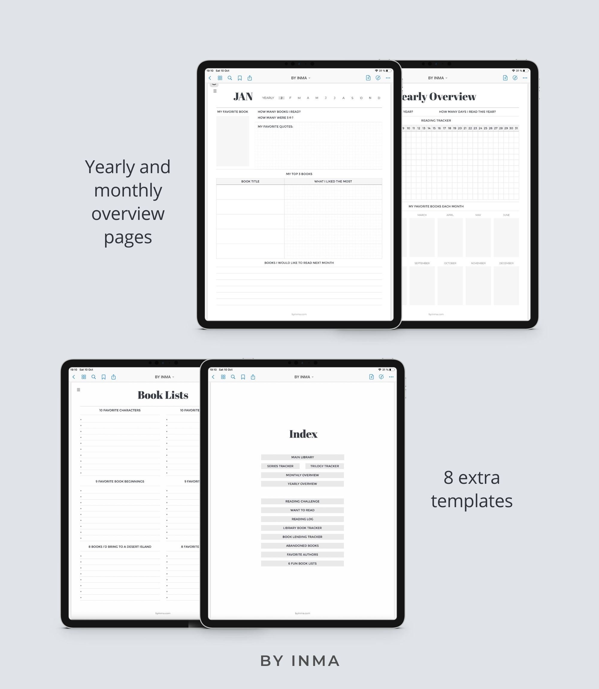 Digital Reading Journal Goodnotes Reading Planner Stickers Etsy