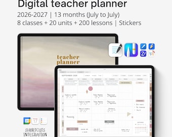 Digital teacher planner 2026-2027, Lesson planner Goodnotes, Academic planner, Digital teacher stickers, Teacher planner for iPad