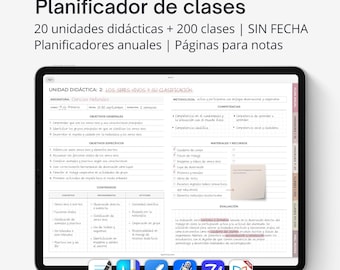 Digital lesson plan book SPANISH, Daily lesson planner UNDATED, Digital unit planner for teacher, Digital teacher planner for iPad