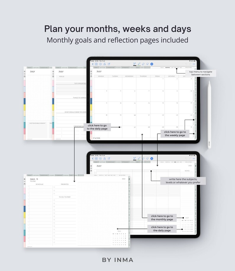 Digital Teacher Planner 2022 2023 Lesson Planner Ipad Etsy Canada