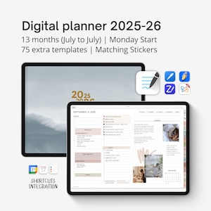 Goodnotes Planner 2025-2026, Digital planner for iPad, Mid-year planner PDF template, Noteshelf and Notability planner, Aesthetic planner