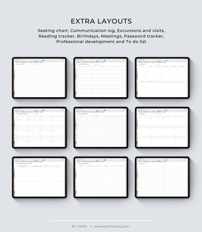 Teacher planner Goodnotes undated Digital lesson planner for Etsy