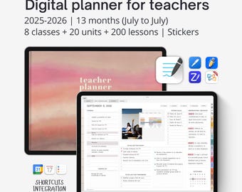 Digital planner for teachers 2025-2026, Lesson planner Goodnotes, Academic planner, Digital teacher stickers, Teacher planner for iPad