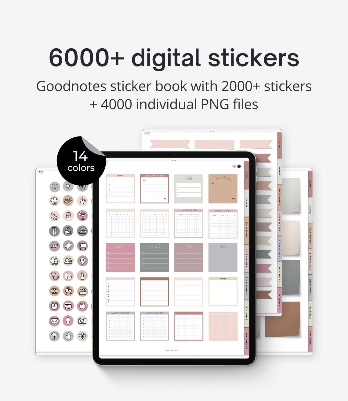 Digital Sticker Album for Goodnotes and Notability. Minimalist Etsy