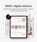 Digital sticker album for Goodnotes and Notability. Minimalist neutral planner stickers for iPad. 2000 pre cropped stickers + 4000 PNG files 
