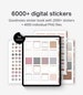 Digital sticker album for Goodnotes and Notability. Minimalist neutral planner stickers for iPad. 2000 pre cropped stickers + 4000 PNG files