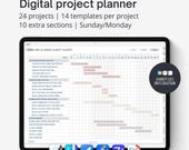Digital project planner Goodnotes PDF, Digital work planner for iPad, Noteful planner, Project management templates
