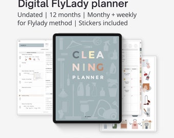 Flylady control journal, Digital cleaning planner, Zone cleaning checklist by task, Weekly cleaning schedule, Cleaning stickers