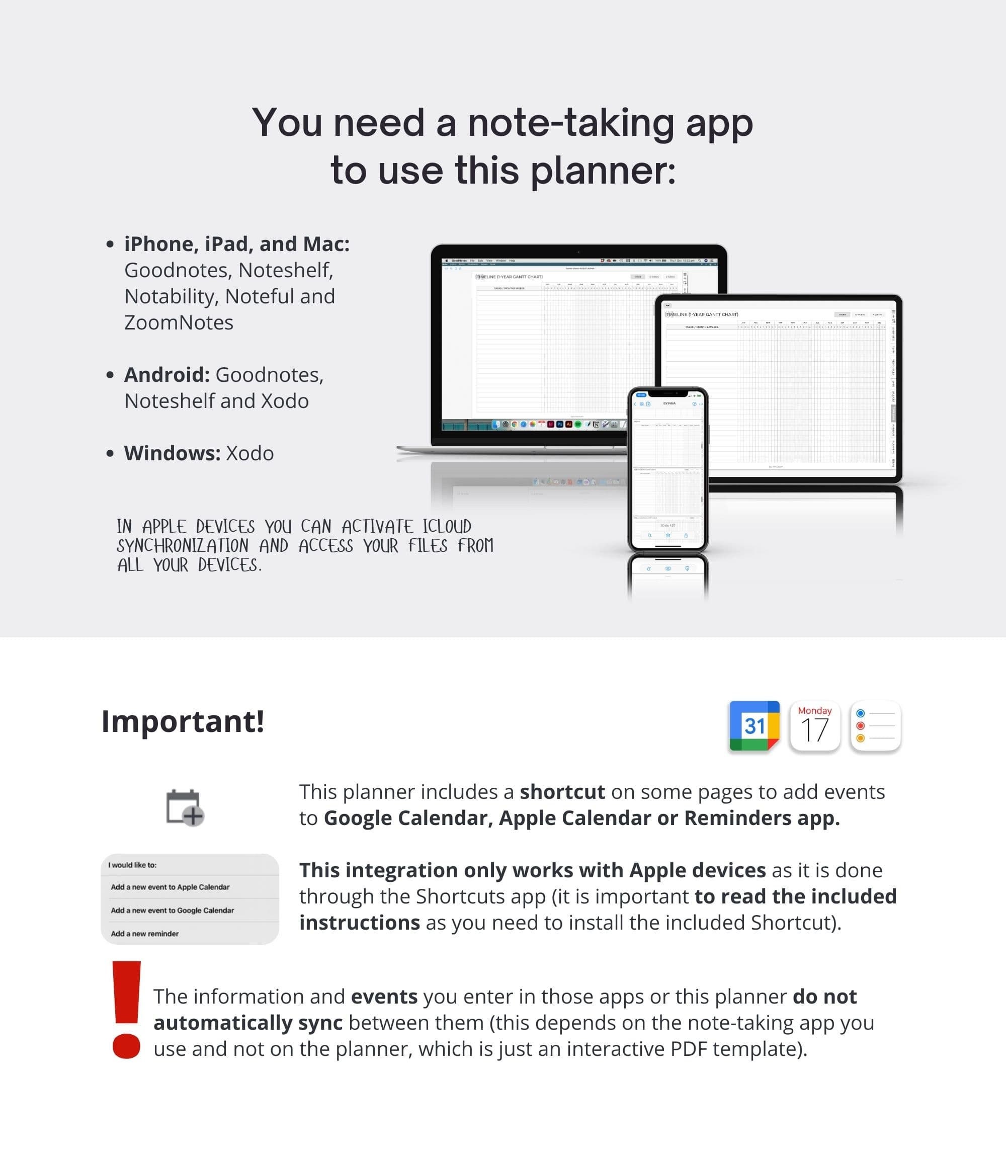Digital project planner Goodnotes PDF, Digital work planner for iPad ...