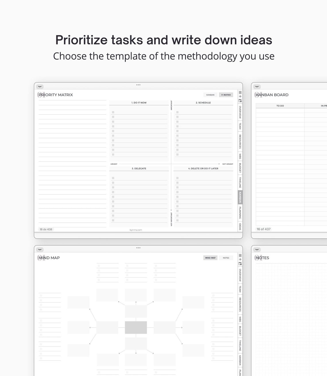 Digital project planner Goodnotes PDF, Digital work planner for iPad ...