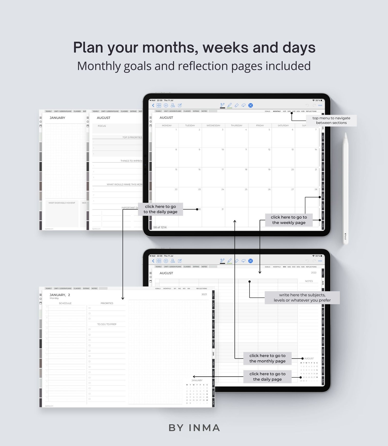 Teacher Planner 20222023 Digital Teacher Planner Goodnotes Etsy