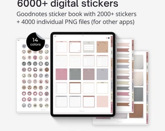 Digital Sticker Album: 6000+ Minimalist Planner Stickers for Goodnotes, Notability (PNG Files)