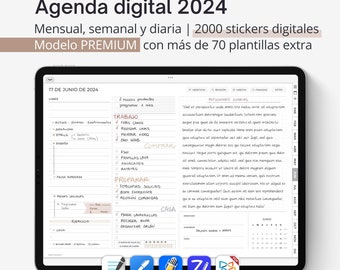 2024 Digital Planner SPANISH, Minimalist planner, Goodnotes template, PDF planner weekly daily, All in one planner for men. PREMIUM version