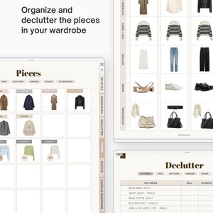 Capsule wardrobe planner for iPad, Digital outfit planner for Goodnotes with hyperlinks, 4-seasons and 1-year planner versions included image 4