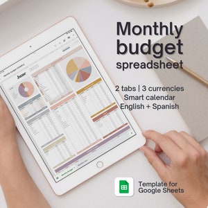 Plantilla de presupuesto Google Sheets en español e inglés, Hoja de ...