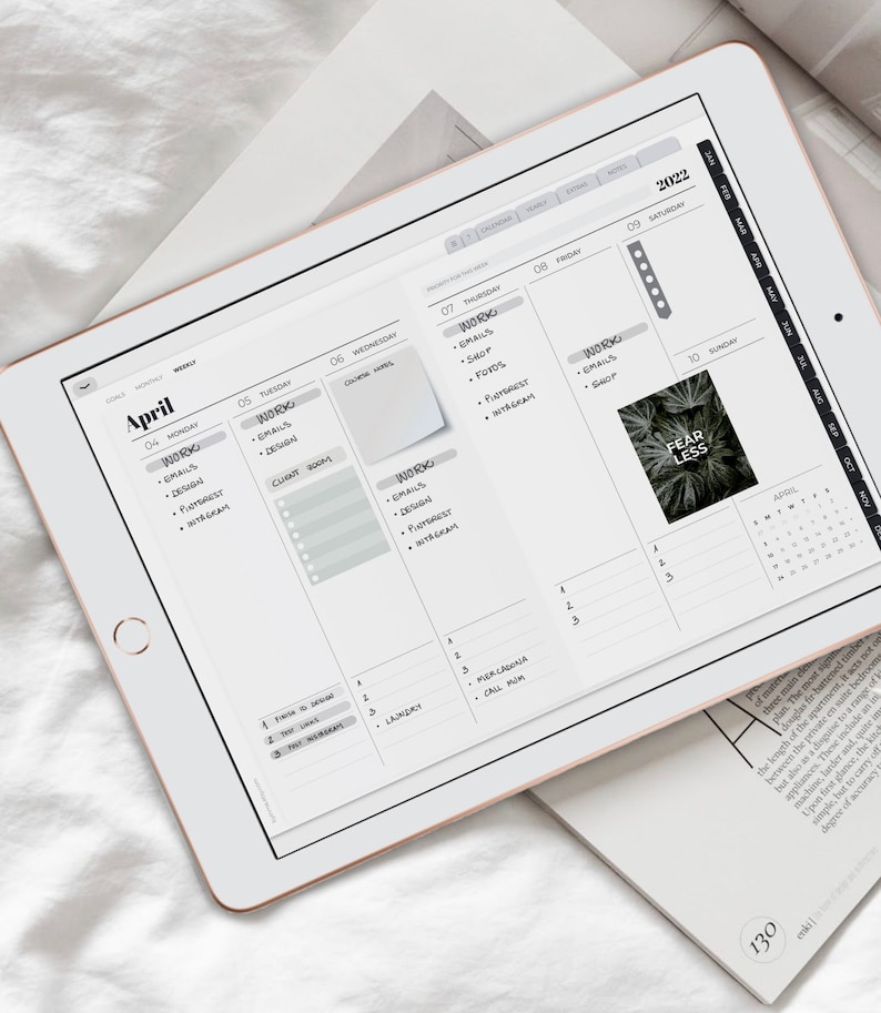 Digital Planner 2023 Ipad Planner Minimalist Goodnotes Etsy