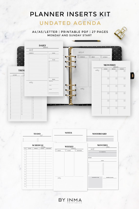 Minimalist planner inserts, Printable planner, Kikki inserts, Filofax inserts, planner web pages, Undated schedule, Weekly planner, Every day planner photo regarding Printable Planner Inserts called Minimalist planner inserts, Printable planner, Kikki inserts, Filofax inserts, planner internet pages, Undated plan, Weekly planner, Day by day planner