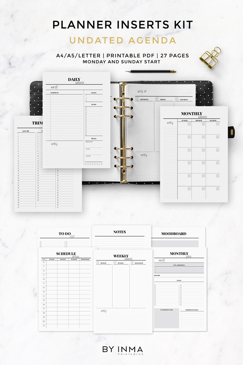 minimalist-planner-inserts-printable-planner-kikki-inserts-etsy