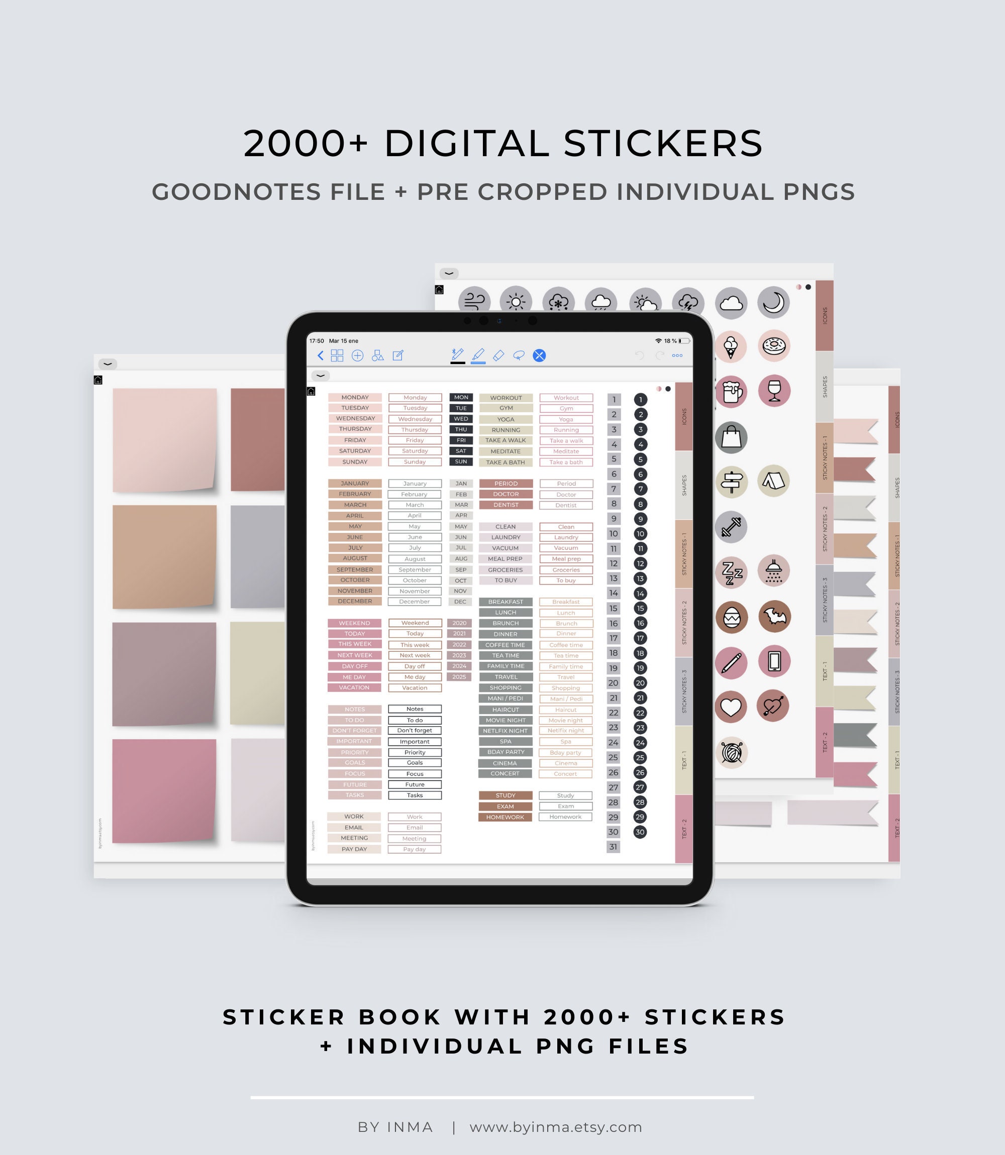 Notability stickers pre cropped Goodnotes Noteshelf stickers individual