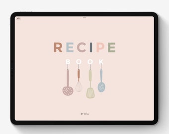 Digital Recipe Journal: iPad Cookbook, Meal Planner, Stickers (Digital Download)