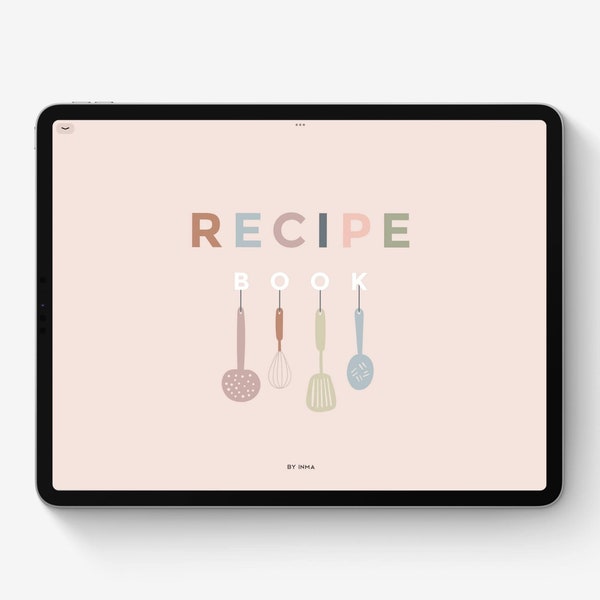 Digital recipe journal Goodnotes, Recipe book for iPad, Cooking digital stickers, meal planner and grocery list. 12 sections. 600 recipes