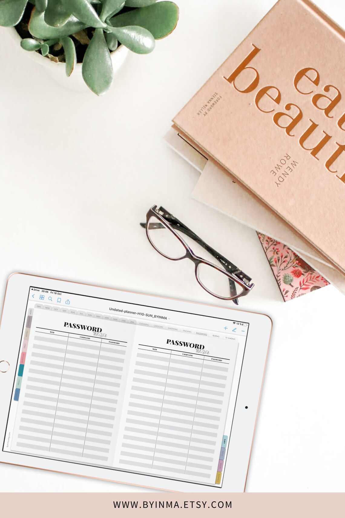 Digital planner Goodnotes iPad Pro Notability template. Etsy