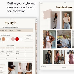 Capsule wardrobe planner for iPad, Digital outfit planner for Goodnotes with hyperlinks, 4-seasons and 1-year planner versions included image 3