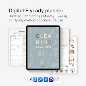 Flylady Kontrolljournal, Digitaler Reinigungsplaner, Checkliste für die Zoonreinigung nach Aufgabe, Wöchentlicher Reinigungsplan. Leere Version enthalten.