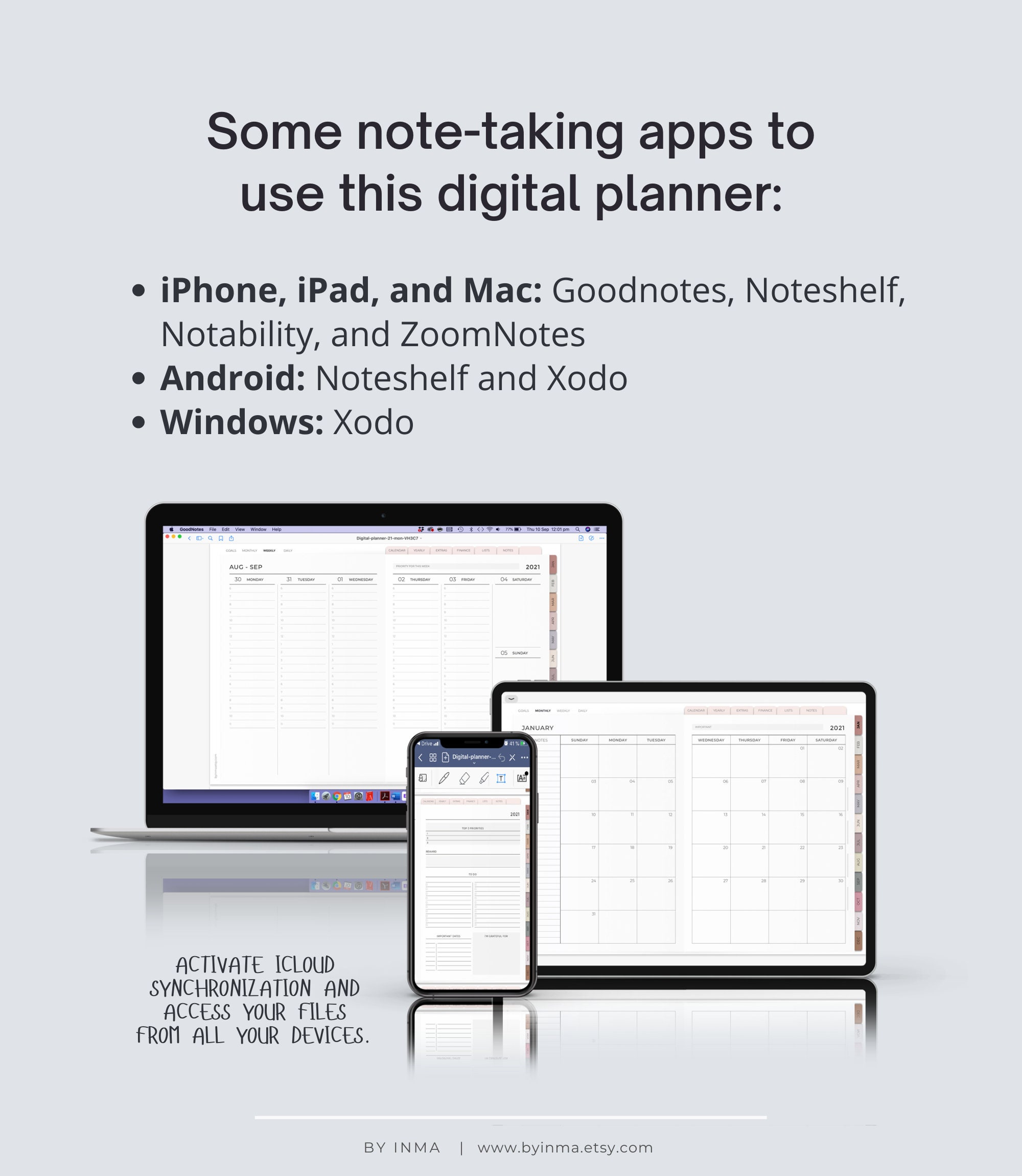 Teacher Planner Goodnotes Undated, Digital Lesson Planner for Ipad ...
