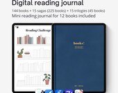 Digital reading journal Goodnotes, Reading planner stickers, Book review journal, Reading log, Reading tracker template, Book lover gift