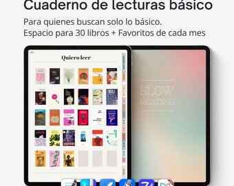 SPANISH Basic Reading Journal for iPad and tablets, Simple Digital reading tracker for Goodnotes & Noteful, book lover gift