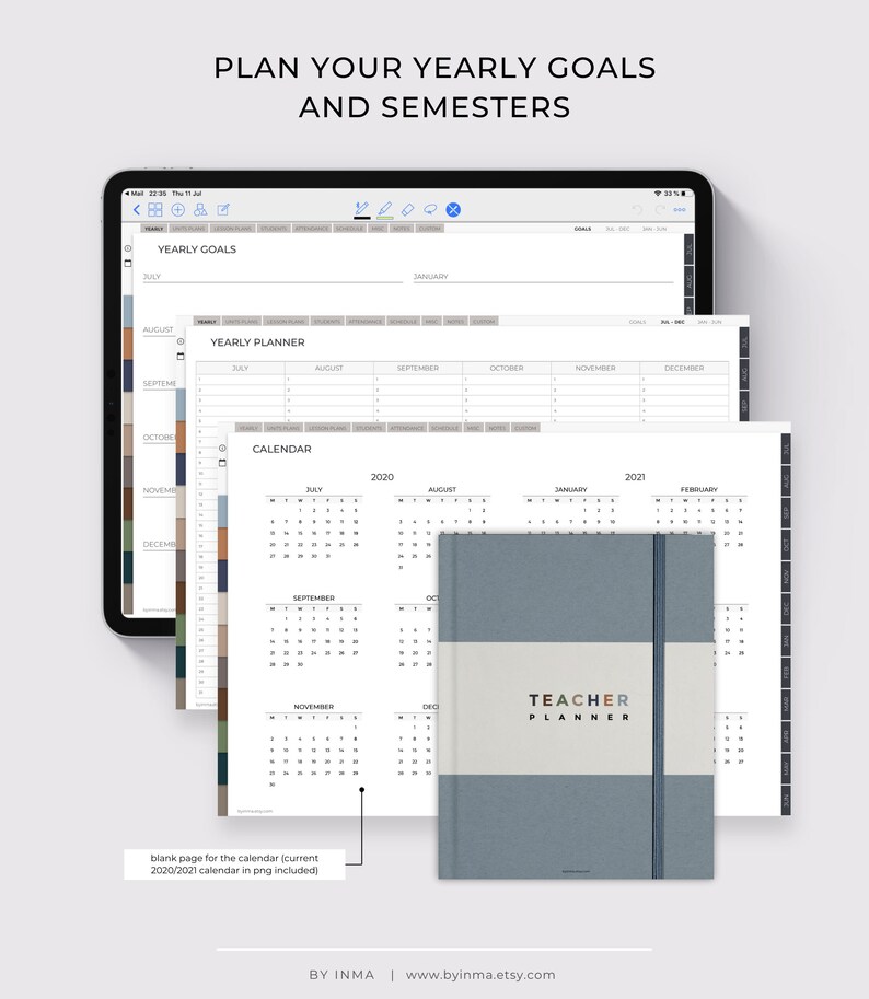 Teacher Planner Goodnotes Undated Digital Lesson Planner for Etsy