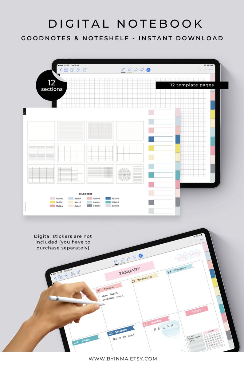 Digital notebook with tabs Goodnotes Notability and image 0