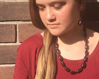 The Madison Necklace with Matching Earrings- Visola Seeds