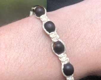 Achira Seed Bracelet- Dark Brown & Cream colored