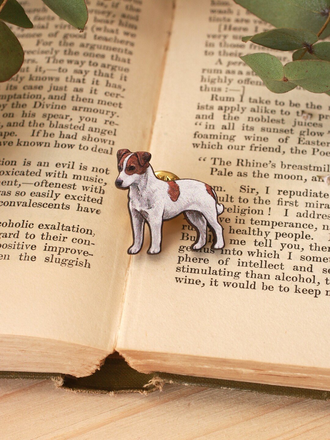 Jack Russell Pin - Wooden Jack Russell Brooch Jack Russell Pin Badge ...