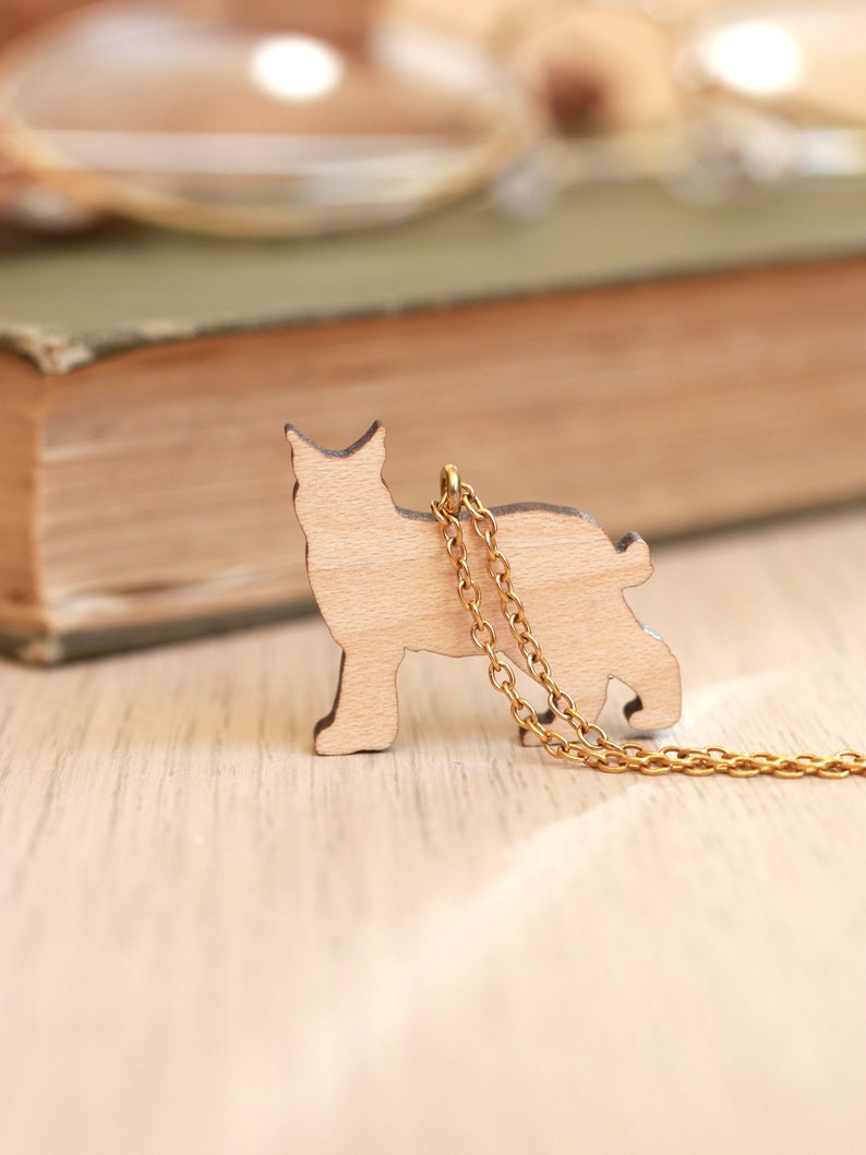 Lynx Necklace Wooden Lynx Pendant Lynx Jewelry Lynx Charm Wooden Big