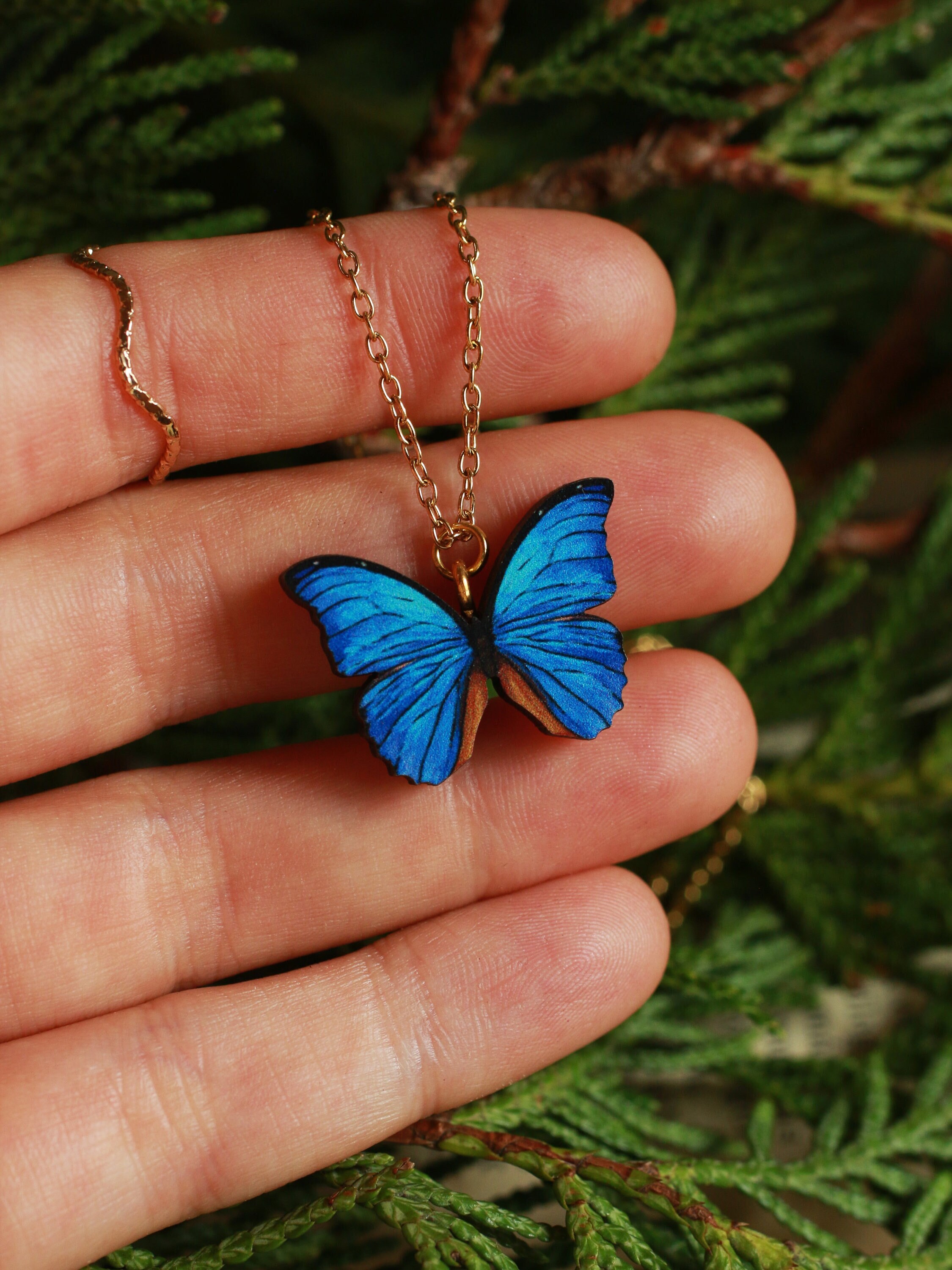 Morpho butterfly necklace discount