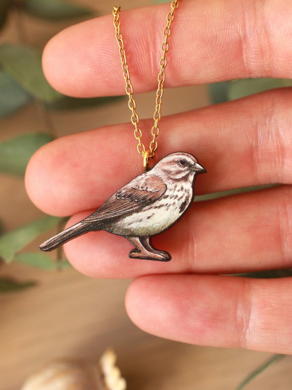 Sparrow Necklace Song Sparrow Pendant Sparrow Charm Wooden Bird Jewellery Sparrow Gift Bird Necklace Bird Gift Idea Song Sparrow Jewelry Etsy Canada