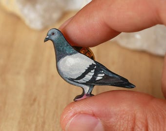 Tauben Pin - Holzvogel Anstecker Haustaube Brosche Wilde Taube Pin Brieftaube Pin Abzeichen Brieftauben Pin Taubenbesitzer Geschenkidee