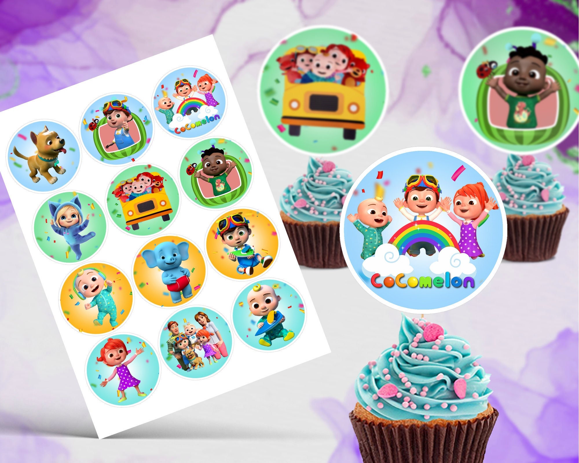 Personalized Cake Topper Printable Cupcake Toppers Cupcake - Etsy